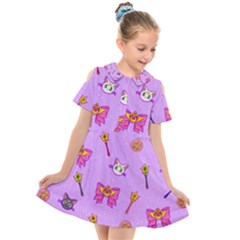 Moon Kids  Short Sleeve Shirt Dress by Mezalola