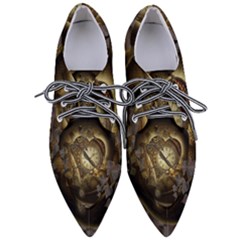 Wonderful Elegant Steampunk Heart, Beautiful Clockwork Women s Pointed Oxford Shoes by FantasyWorld7