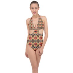 L 3 Halter Front Plunge Swimsuit by ArtworkByPatrick