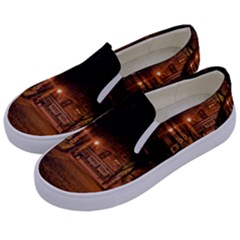 City Night Dark Architecture Lamps Kids  Canvas Slip Ons by Sudhe