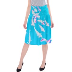 Koi Carp Scape Midi Beach Skirt by essentialimage