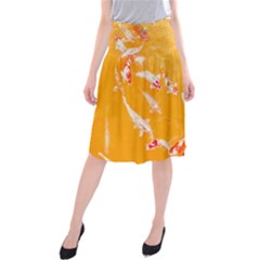 Koi Carp Scape Midi Beach Skirt by essentialimage