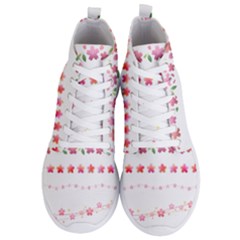 Sakura Border Cherry Blossom Men s Lightweight High Top Sneakers by Simbadda