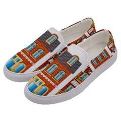 City Buildings Brick Architecture Men s Canvas Slip Ons by Simbadda