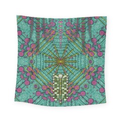 The Most Beautiful Rain Over The Stars And Earth Square Tapestry (small) by pepitasart