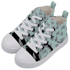 Wide Eyed Girl Kids  Mid-top Canvas Sneakers by snowwhitegirl