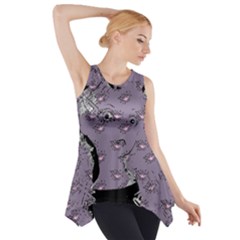 Wide Eyed Girl Grey Lilac Side Drop Tank Tunic by snowwhitegirl