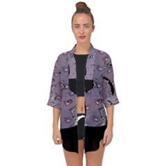 Wide Eyed Girl Grey Lilac Open Front Chiffon Kimono by snowwhitegirl