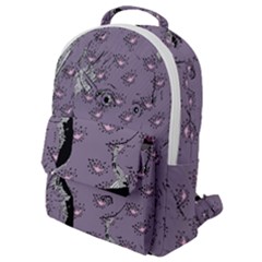 Wide Eyed Girl Grey Lilac Flap Pocket Backpack (small) by snowwhitegirl