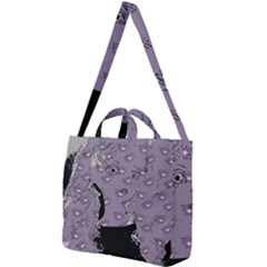 Wide Eyed Girl Grey Lilac Square Shoulder Tote Bag by snowwhitegirl