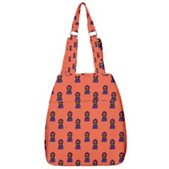 Nerdy 60s  Girl Pattern Orange Center Zip Backpack by snowwhitegirl