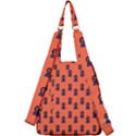 Nerdy 60s  Girl Pattern Orange Center Zip Backpack View2