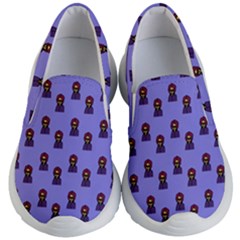 Nerdy 60s  Girl Pattern Purple Kids  Lightweight Slip Ons by snowwhitegirl