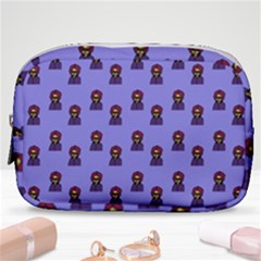 Nerdy 60s  Girl Pattern Purple Make Up Pouch (small) by snowwhitegirl