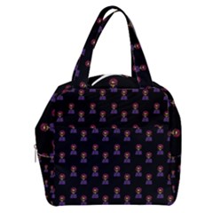 Nerdy 60s  Girl Pattern Black Boxy Hand Bag by snowwhitegirl