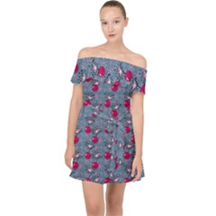 Cherries An Bats Off Shoulder Chiffon Dress by snowwhitegirl