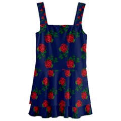 Red Roses Dark Blue Kids  Layered Skirt Swimsuit by snowwhitegirl