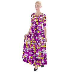 Funky Sequins Half Sleeves Maxi Dress by essentialimage