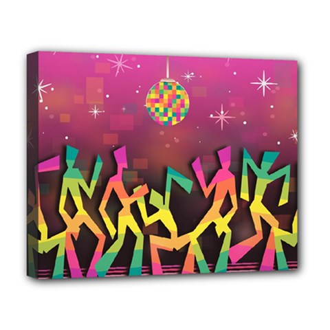 Dancing Colorful Disco Deluxe Canvas 20  X 16  (stretched) by Bajindul
