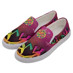 Dancing Colorful Disco Men s Canvas Slip Ons by Bajindul