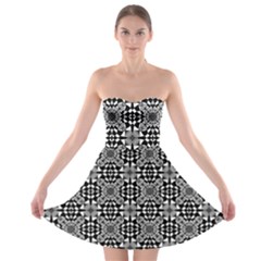 Fabric Geometric Shape Strapless Bra Top Dress by HermanTelo