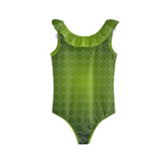 Hexagon Background Plaid Kids  Frill Swimsuit by Mariart