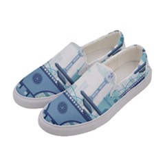 Blue City Building Fantasy Women s Canvas Slip Ons by Sudhe