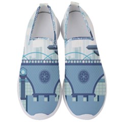 Blue City Building Fantasy Men s Slip On Sneakers by Sudhe