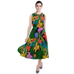 Flowers 4 Round Neck Boho Dress by ArtworkByPatrick