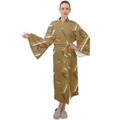 Gold Background 3d Maxi Velour Kimono by Mariart