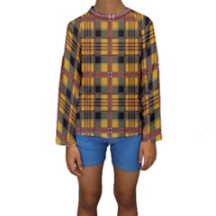 Plaid 5 Kids  Long Sleeve Swimwear by ArtworkByPatrick