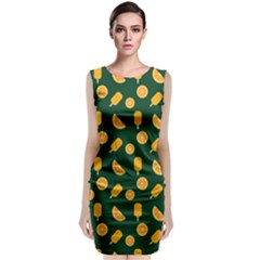 Ice Cream Pattern Background Design Sleeveless Velvet Midi Dress by Simbadda