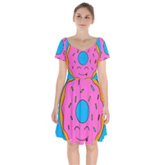 Donut Doughnut Dessert Clip Art Short Sleeve Bardot Dress by Simbadda