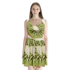 Kiwi Fruit Fresh Green Tasty Food Split Back Mini Dress  by Simbadda