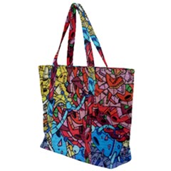 Graffiti Wall Mural Painting Arts Zip Up Canvas Bag by Simbadda