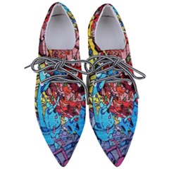 Graffiti Wall Mural Painting Arts Women s Pointed Oxford Shoes by Simbadda