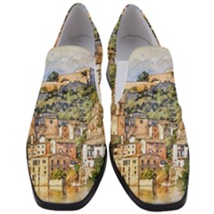 Architecture Town Travel Water Women Slip On Heel Loafers by Simbadda