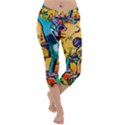 Graffiti Street Art Mountains Wall Lightweight Velour Capri Yoga Leggings View1