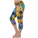 Graffiti Street Art Mountains Wall Lightweight Velour Capri Yoga Leggings View2