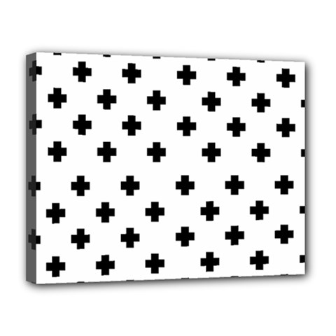 Swiss Cross Pattern Canvas 14  X 11  (stretched) by Valentinaart