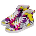 Memphis Colorful Background With Stroke Women s Hi-Top Skate Sneakers View2