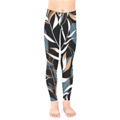 Summer Trend Seamless Background With Bright Tropical Leaves Plants Kids  Legging by Vaneshart