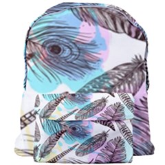 Hand Drawn Feathers Seamless Pattern Giant Full Print Backpack by Vaneshart