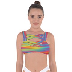 Rainbow Swirl Bandaged Up Bikini Top by retrotoomoderndesigns