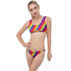 Rainbow Diagonal Stripes The Little Details Bikini Set by retrotoomoderndesigns