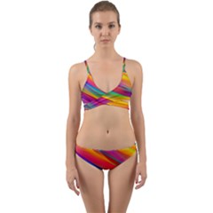 Rainbow Dreams Wrap Around Bikini Set by retrotoomoderndesigns