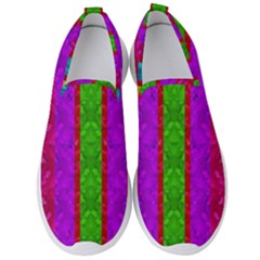 Rose Petals As A Rainbow Of Decorative Colors Men s Slip On Sneakers by pepitasart