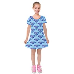 Blue Dragonfly  Kids  Short Sleeve Velvet Dress by VeataAtticus