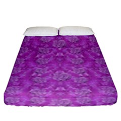 Roses And Roses A Soft  Purple Flower Bed Ornate Fitted Sheet (king Size) by pepitasart