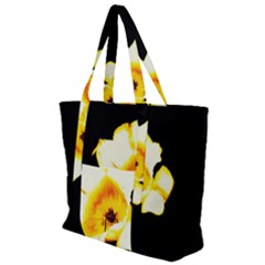 Yellow And Orange Tulip Zip Up Canvas Bag by okhismakingart